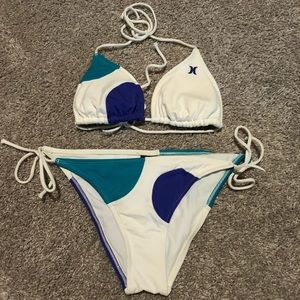 Hurley Purple, White & Teal string bikini